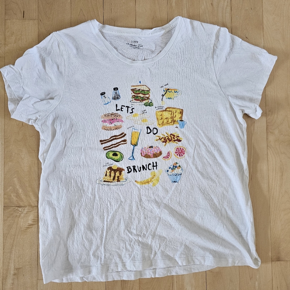 J Crew Let's Get Brunch T-shirt sz XL